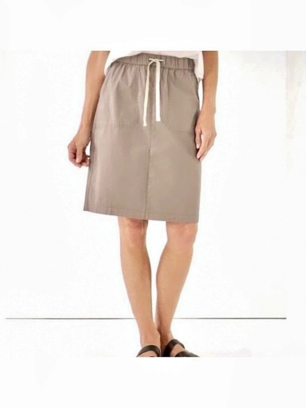 Pact Women's A-Line Skirt in Brown Size Medium Organic Cotton Twill